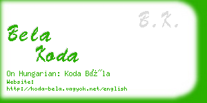 bela koda business card